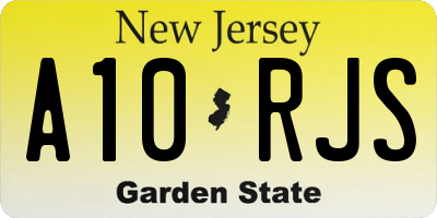 NJ license plate A10RJS