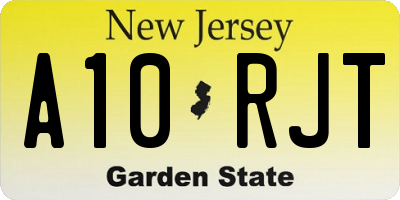 NJ license plate A10RJT