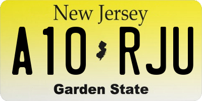 NJ license plate A10RJU