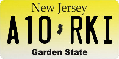 NJ license plate A10RKI