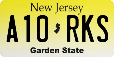 NJ license plate A10RKS