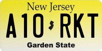 NJ license plate A10RKT