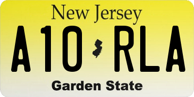 NJ license plate A10RLA