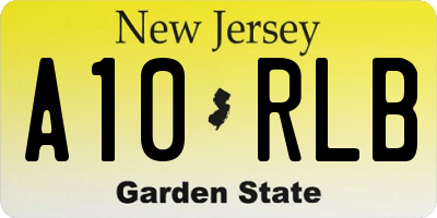 NJ license plate A10RLB