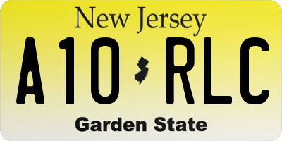 NJ license plate A10RLC