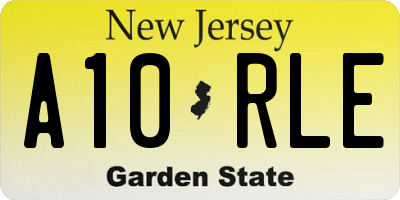 NJ license plate A10RLE