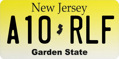 NJ license plate A10RLF