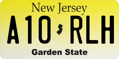 NJ license plate A10RLH