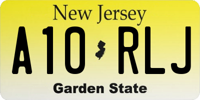 NJ license plate A10RLJ