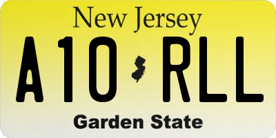 NJ license plate A10RLL