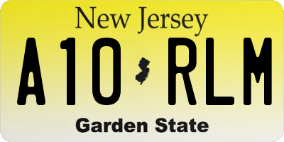 NJ license plate A10RLM