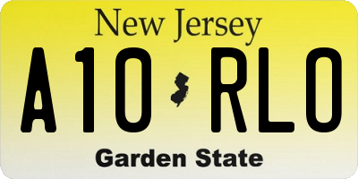 NJ license plate A10RLO