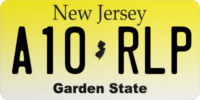 NJ license plate A10RLP