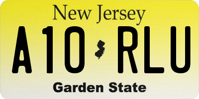 NJ license plate A10RLU