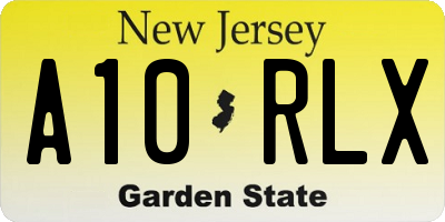 NJ license plate A10RLX