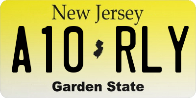 NJ license plate A10RLY