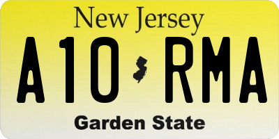 NJ license plate A10RMA