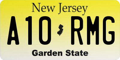 NJ license plate A10RMG