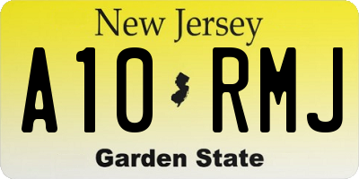 NJ license plate A10RMJ