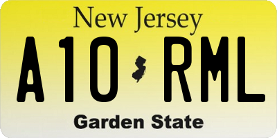 NJ license plate A10RML