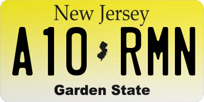 NJ license plate A10RMN