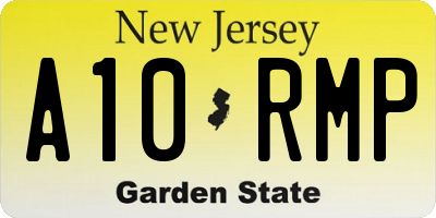 NJ license plate A10RMP