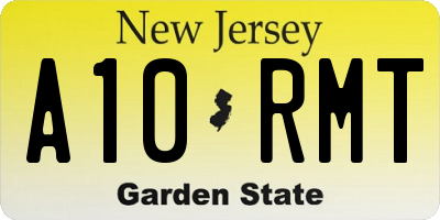 NJ license plate A10RMT