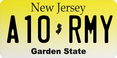 NJ license plate A10RMY