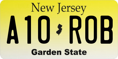 NJ license plate A10ROB
