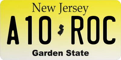 NJ license plate A10ROC