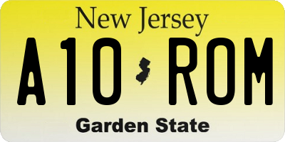 NJ license plate A10ROM