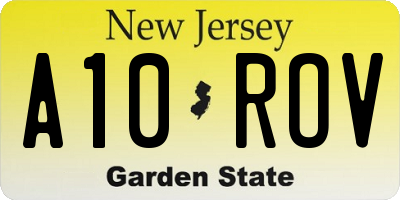 NJ license plate A10ROV