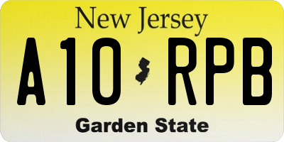 NJ license plate A10RPB