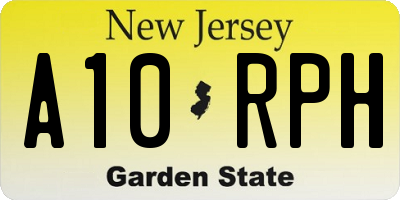 NJ license plate A10RPH