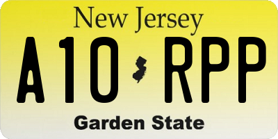 NJ license plate A10RPP