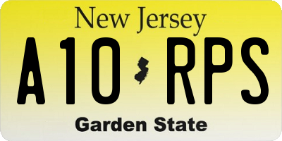 NJ license plate A10RPS