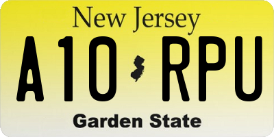 NJ license plate A10RPU