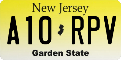 NJ license plate A10RPV