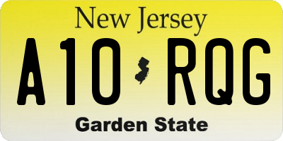 NJ license plate A10RQG