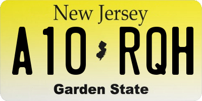 NJ license plate A10RQH