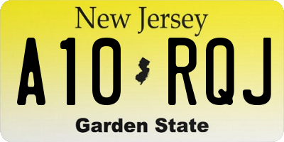 NJ license plate A10RQJ