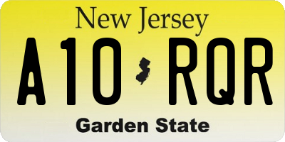 NJ license plate A10RQR