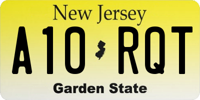 NJ license plate A10RQT