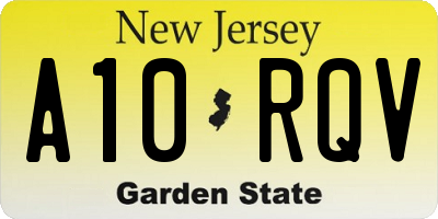 NJ license plate A10RQV