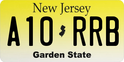 NJ license plate A10RRB