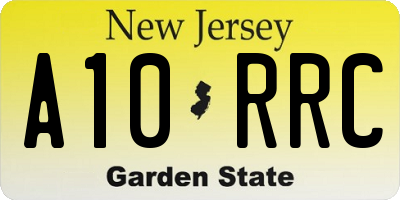 NJ license plate A10RRC