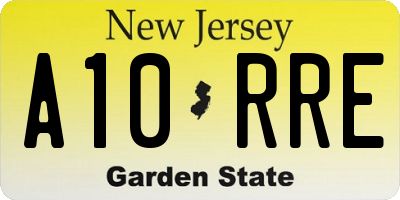 NJ license plate A10RRE