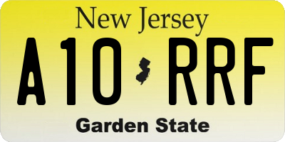 NJ license plate A10RRF