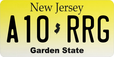 NJ license plate A10RRG