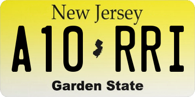 NJ license plate A10RRI